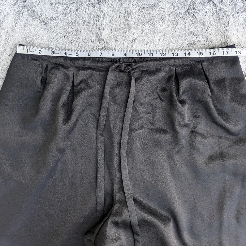 Vintage Harve Benard Wide Leg Satin Drawstring Pants Size‎ 14 Black